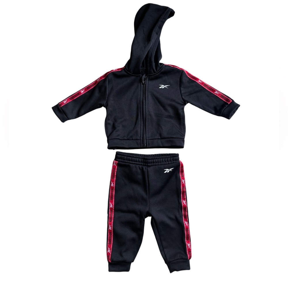 Reebok Baby 3-6M Black Track Suit Jogger Outfit 2 piece Set